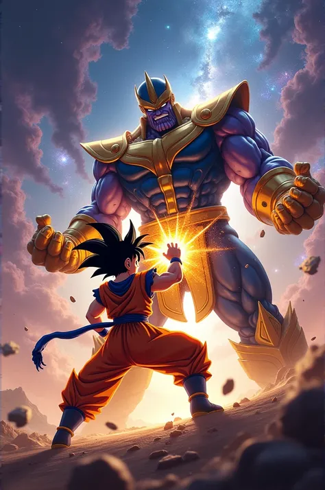 Create an image of Goku vs Thanos