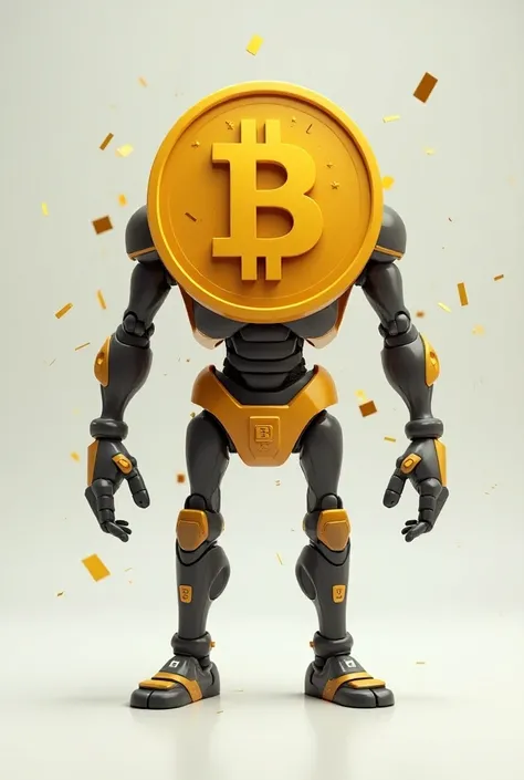 Bitcoin with arms and legs