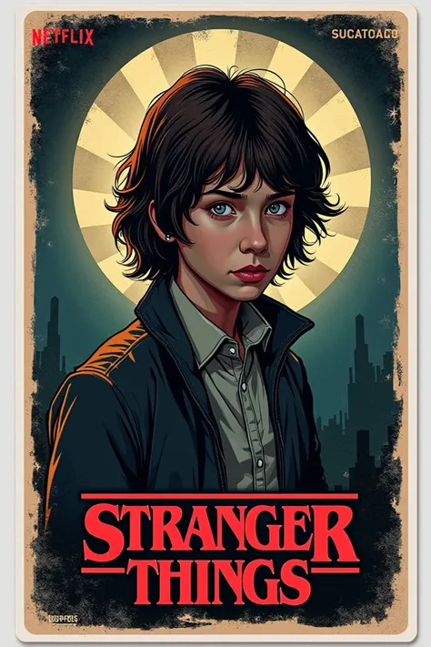 Sticker stranger things estilo vintage
