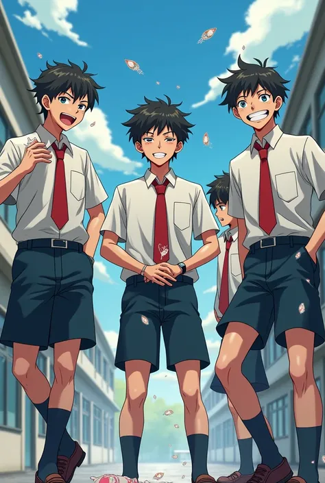  High School Boys　Urinating　Peeing　pants　Shimi Japanese anime