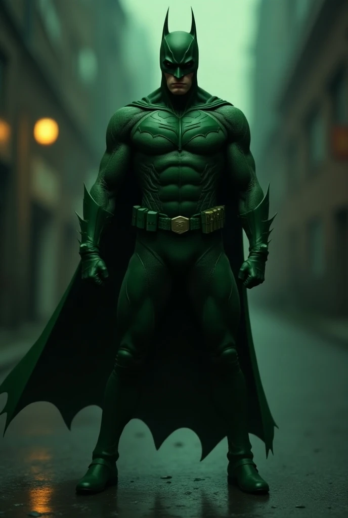 A vigilante with a green suit on not like batman