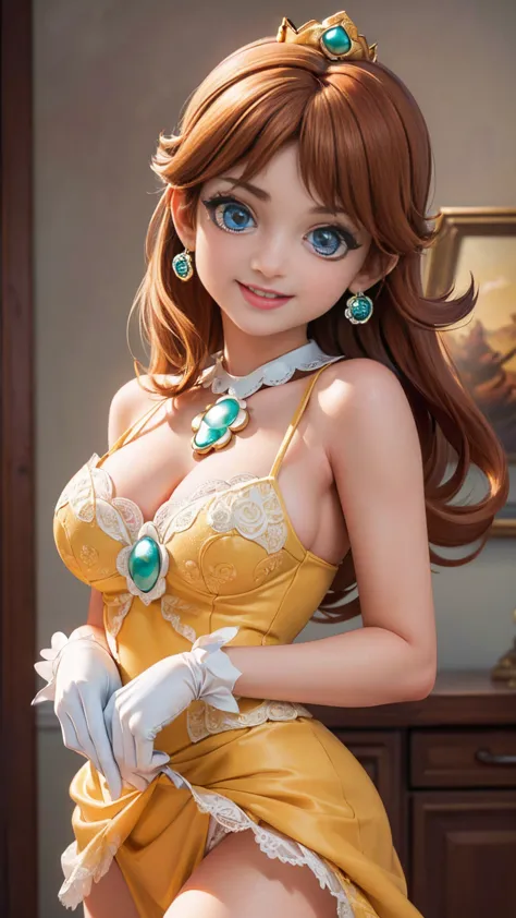 ((masterpiece,best quality,ultra-delicate,perfect face,detailed eyes,16k,high resolution,very beautiful girl)), princess daisy, ...