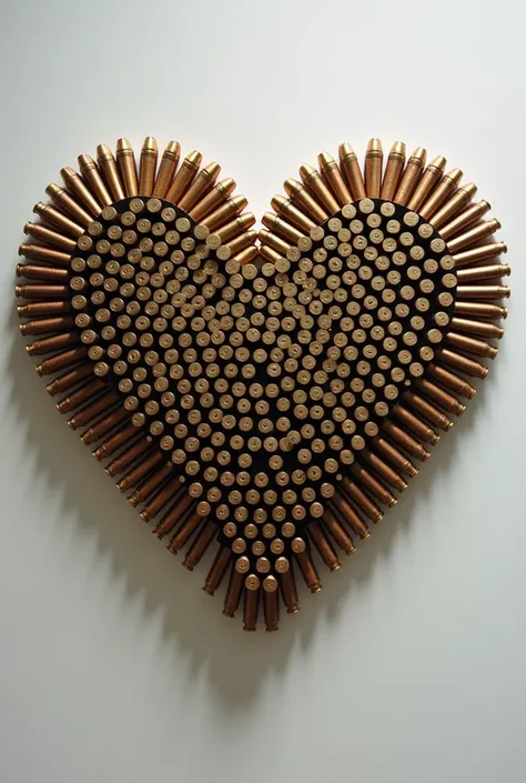 Heart created with real Glock pistol bullets
Q looks ultra real

