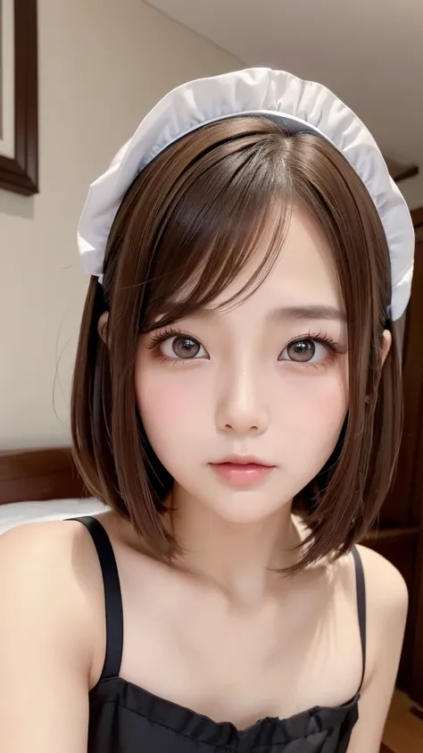 ( bed:1.5),(Beautiful girl in maid costume:1.5),(Pain々Funny face,恥ずかFunny face, sexual climax ,Slender body, highest resolution, best quality,masterpiece,4K,8k,Correct human body, detailed eyes on board, detailed face ,非常に美Funny face, very cute face:1.5), ...