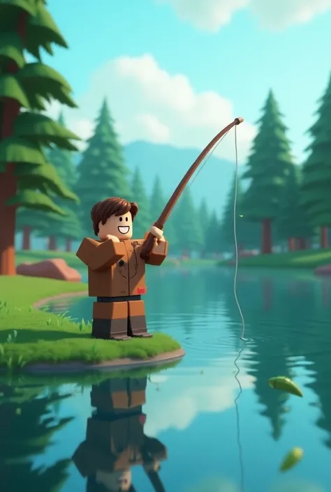 Roblox character fishing