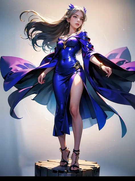 (Translator:.95), ((Controlling the Wind美しい風の女神のハイアングル写真))、Controlling the Wind, full body shot、Gorgeous hair accessories、 Silver and Grey Mesh Hair 、Violet Eye 、( glamorous )、 Sexy Wind Dress 、Robe, Necklaces 、 earrings for a woman alone、 Stephen Kostic &...