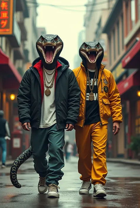 Imagine 2 real real drippers well dressed up in hip hop drip with Cobra heads in town