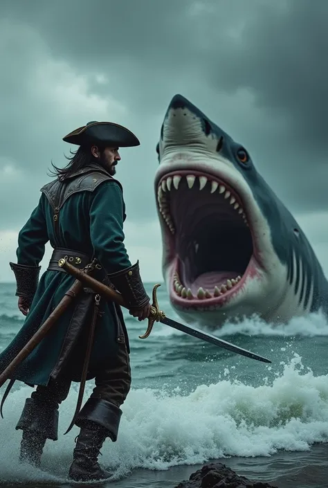 Gangster musketeer catches shark