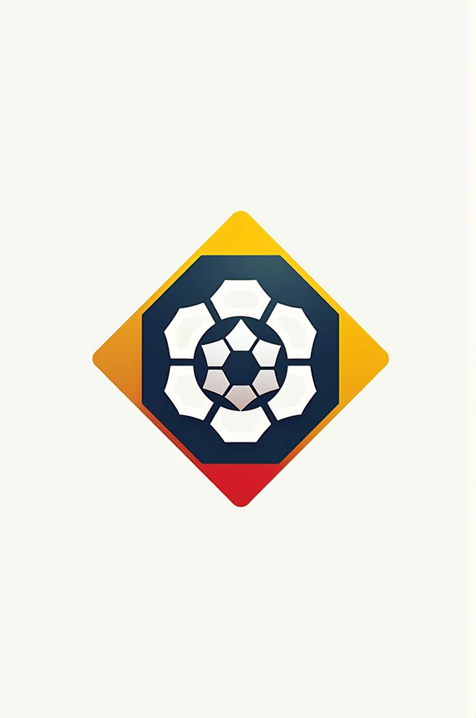 I need a logo for a soccer team called Sport Diamante where it has a diamond and a soccer ball and that has colors like yellow, red, white and light blue