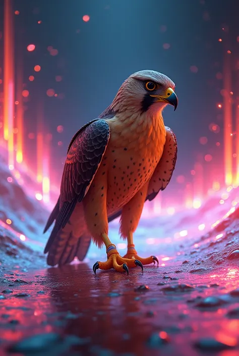 Create an image of a Falcon walking on Sonic