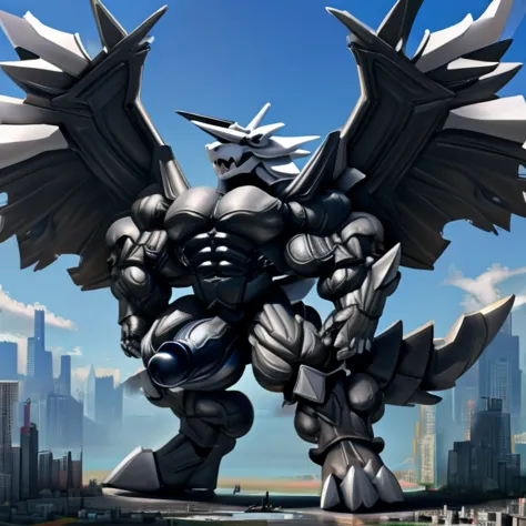 (giant mechanical aggron rampage through a city, crushing buildings beneath their unstoppable metal frames), (official art, 
bes...