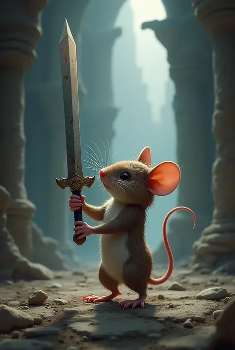 Mouse with only one sword 