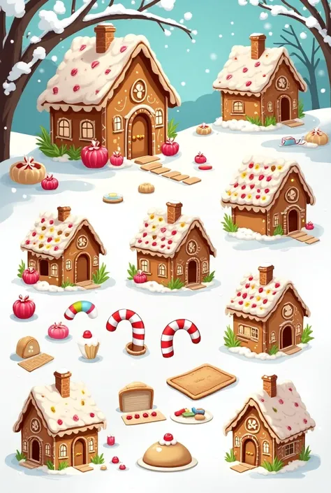 Create a tutorial for a gingerbread house and show it step by step in the graphic 