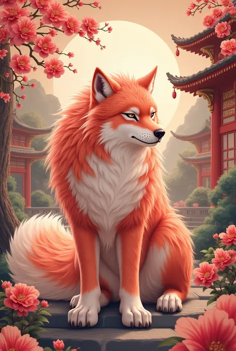 Greedy Wolf personifies male gas as peach blossom, wine color, wealth, ancient Chinese style