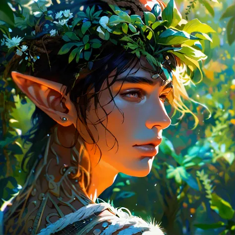 Male elf with plant features