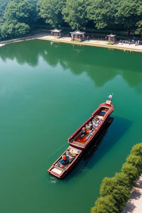  LBù the flying general bathing in a lake in China 