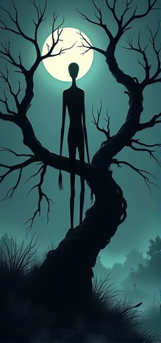 Slender man tree creepy nights 