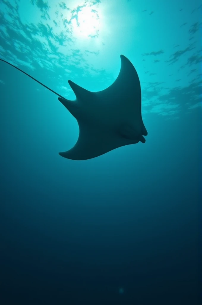 Manta ray jumping out of the water 