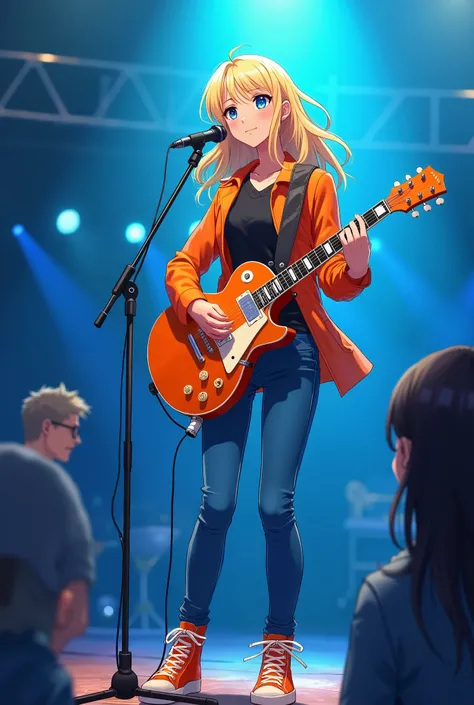 an exciting story!



*Title:* "fantasy and reality"
*image:*  An illustration of a girl with very loose blond hair ,  who was wearing an orange jacket with a black shirt underneath ,  was wearing jeans and orange sneakers ,  this girl is 22 years old ,  s...