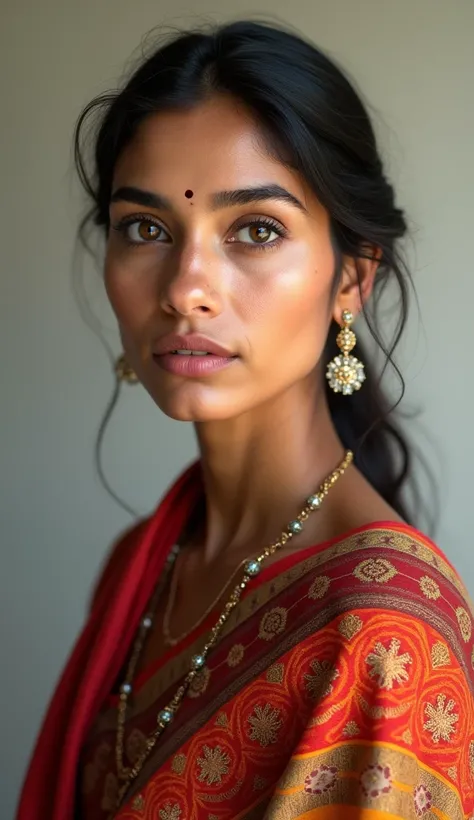 a typical married indian women in her late thirties  realistic, photo realistic UHD, retina, masterpiece, accurate, anatomically correct, textured skin, super detail, high details, high quality, award winning, best quality, highres, 1080P, HD

