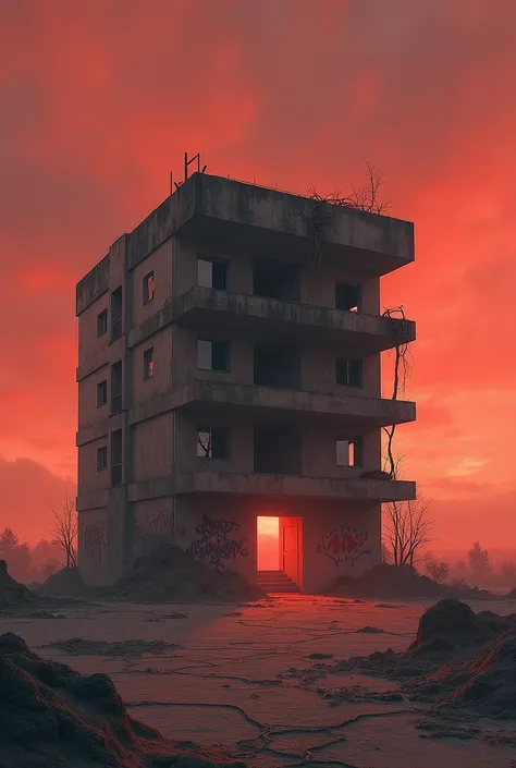 Generate an abandoned apartment in an apocalyptic biome