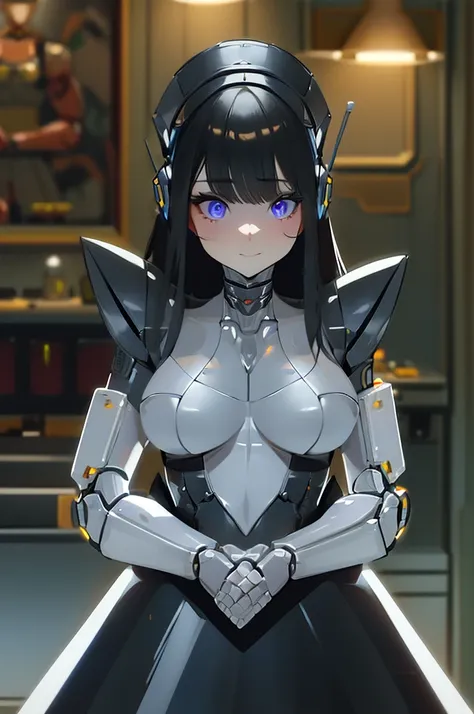 (masterpiece),(Highest quality),(Super detailed),(Best illustrations),(Best Shadow),(Absurd),(Detailed Background),(so beautiful), 16K, 8K, 4K,(Best Shadow),robotization,woman ,big bust,Robot Joint ,Metal skin,Black robot Suit,long hair,a black robot suit ...