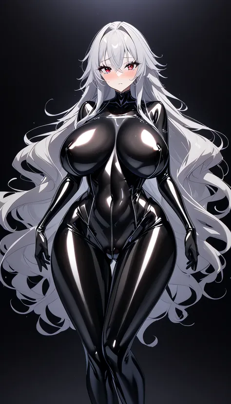 nsfw、  High Quality  、   Details、 masterpiece、(Female 1 person、Big Breasts、Tall、glamorous body、  Beautiful breasts、  beautiful body、Beautiful eyes 、beautiful 、Facial beauty)((clear black,cyber full body latex suit)) biological female reproductive robot  (G...