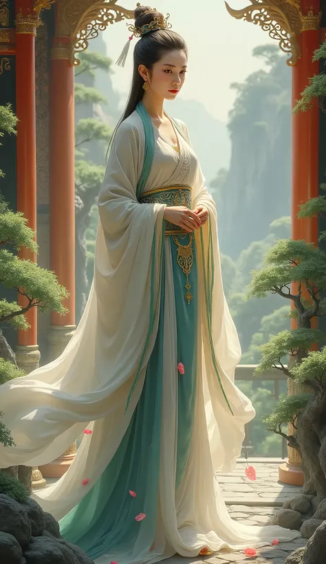 Very beautiful ancient Chinese goddess, whole body