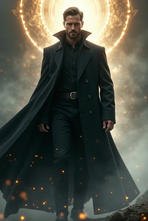 A man with divine powers and a black coat