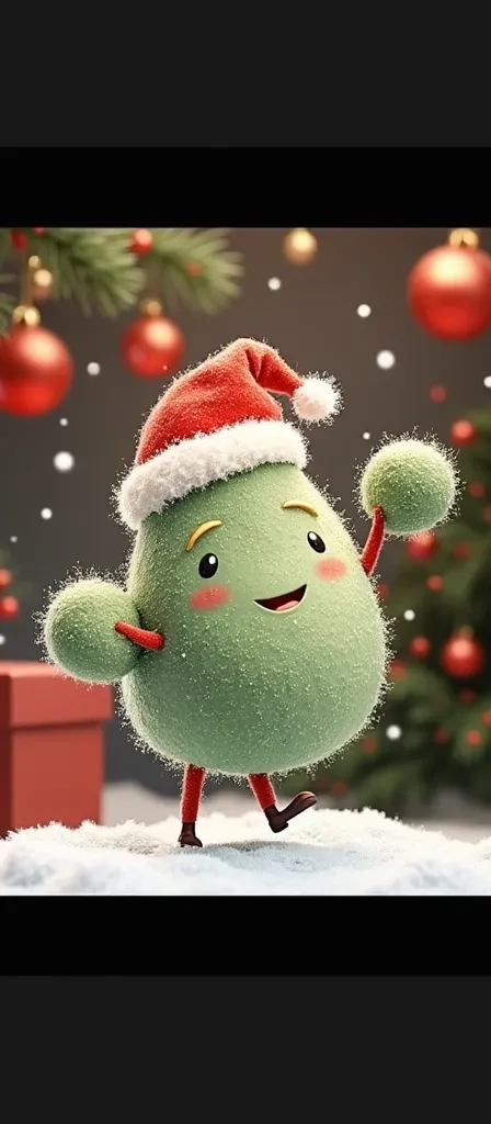 Do this Christmas glove in 2D animated style as if it had been drawn