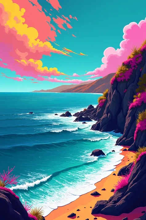 Sea background pop art
