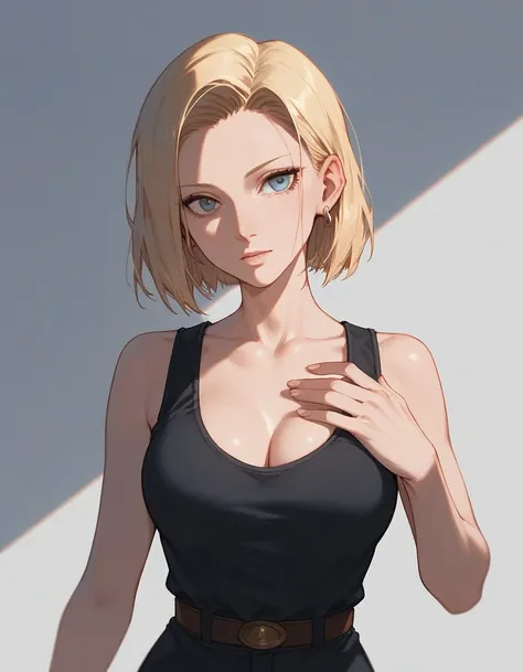 score_9, score_8_up, score_7_up, (solo), 1girl, blond hair, bob haircut, android 18, big eyes, ((((straight hair))),  (((hands))), fingers, Anatomically correct, medium breast, milf, 
