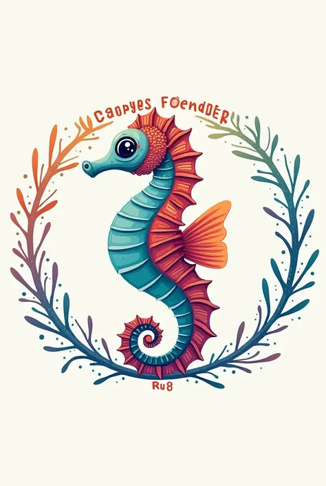 Beautiful Seahorse Logo. colorful, i don’t want too girly . make it in circle. wording outside circle. We Are friends Forever. please put border
wording RU 8 at the bottom of logo. 