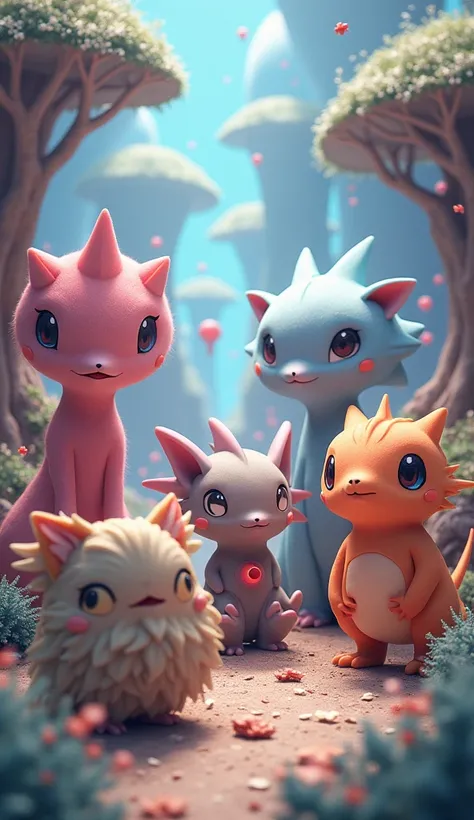 Multiple Pokemon-like monsters 　３Ｄchange　Cool　 cute　