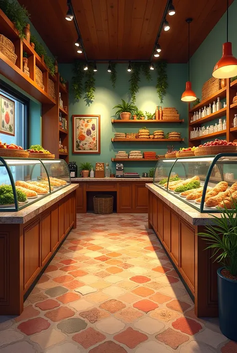  I want to add another artistic element to each store, but Im trying to texturally visualize the taste of food or ingredients, so the floor or, Add artistic elements to the wall to show me the details of the two stores  