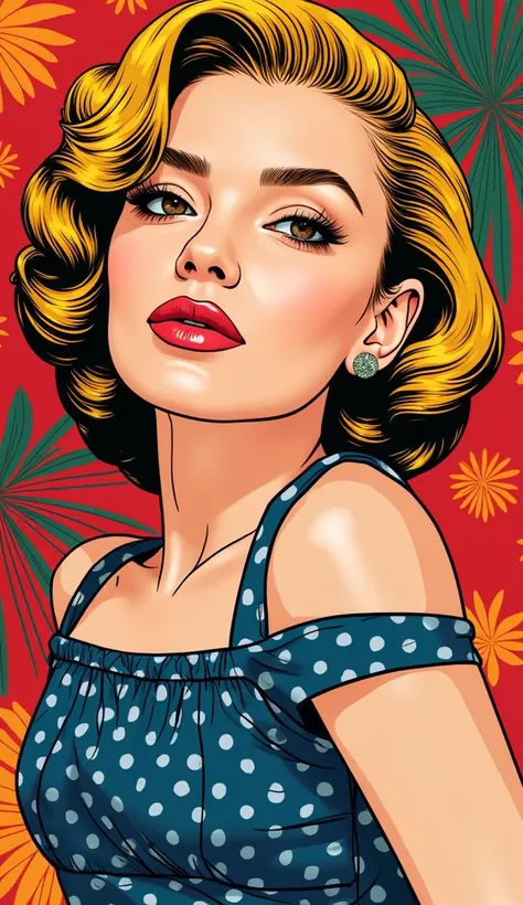 
Create a series of four elegant portraits of imaginary famous figures, blending elements of fantasy and pop art in a vibrant,  Each portrait should capture the essence of these fictional celebrities, showcasing their unique personalities through bold colo...