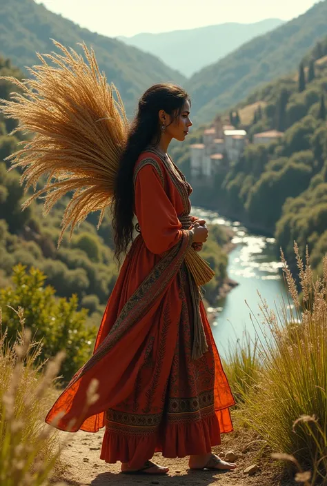  In Andalusia in 1756, a gypsy woman carries a sheaf of anea under her arm. Near the Almanzora River 