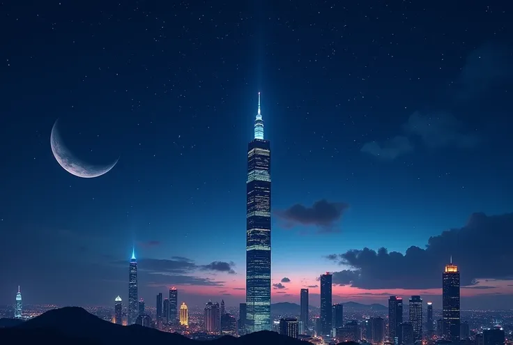 Taipei 101 ，Starry sky moon