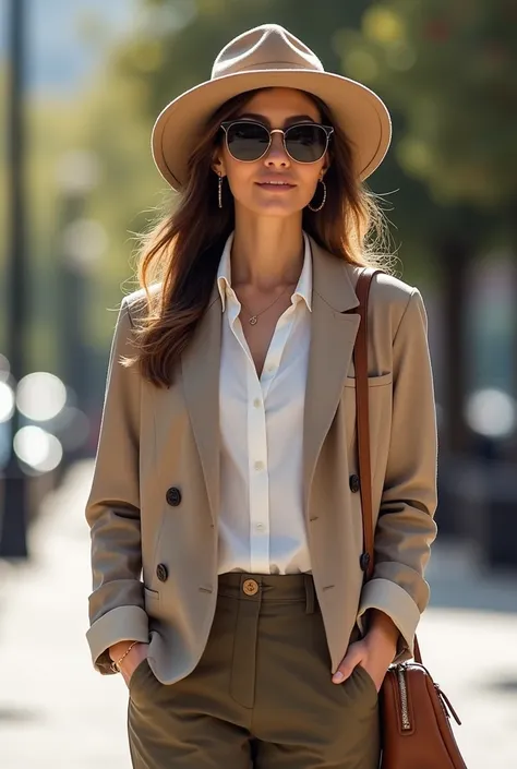 Casual chic : Associer un chapeau tendance avec des lunettes de soleil et un tote bag pour une journée décontractée.