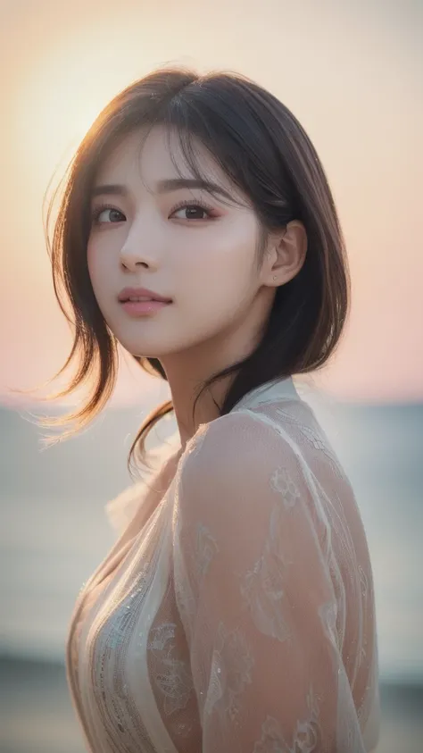 (8k, RAW photo, photorealistic:1.25) ,( lipgloss, eyelashes, gloss-face, glossy skin, best quality, ultra highres, depth of field, chromatic aberration, caustics, Broad lighting, natural shading,Kpop idol) looking at viewer with a serene and goddess-like h...