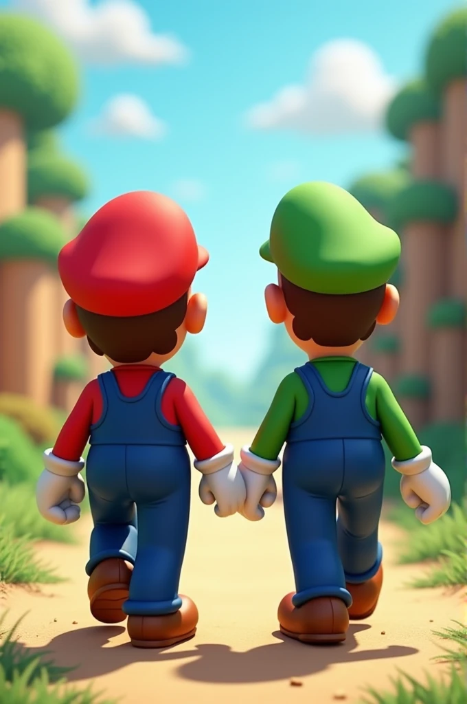 Mario and Luigi walk 