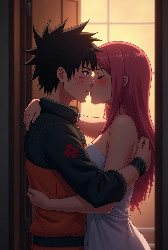 Naruto and Sakura kiss while having sex