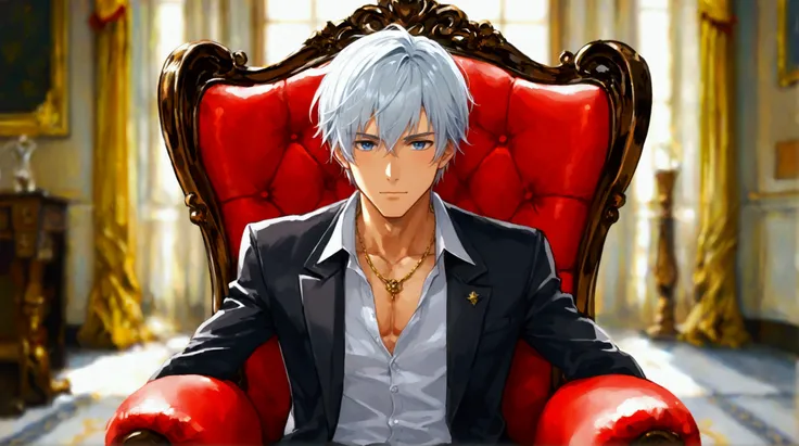 
uniform,  sitting, male,  handsome, chair