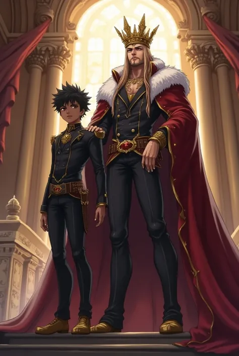 two anime .  One of them is king ,  another dark-skinned prince. Theyre in the castle 