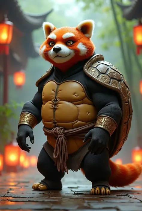 ****""Create an epic and mystical hybrid of Master Shifu and Master Oogway from *Kung Fu Panda* in a single frame. The character should combine Shifu’s agile, compact frame and fiery determination with Oogway’s ancient wisdom, serene demeanor, and turtle-l...