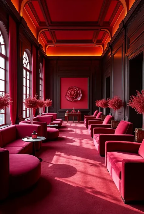 Create a waiting room for guests. (Up to 200 guests )  for Tomford Lost Cherry fragrance launch event 