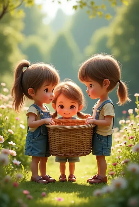 The little ones holding the empty basket