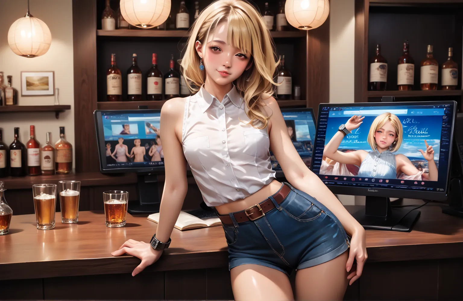 (girl standing alone in the center of the screen :1.5),(( cowboy shots:1.8)),(masterpiece:1.3,  best quality), (realistic, photo...