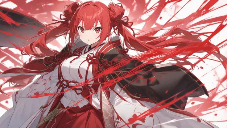 girl　 red hair　twin-tail twin-tail　kimono　Rakugo