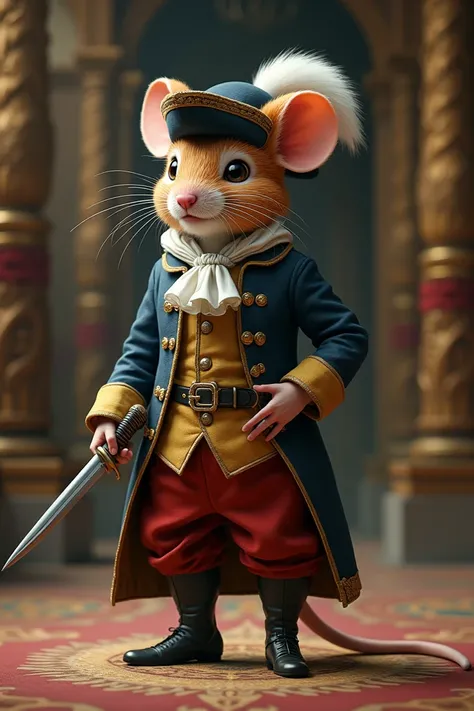 Mouse dressed as a musketeer